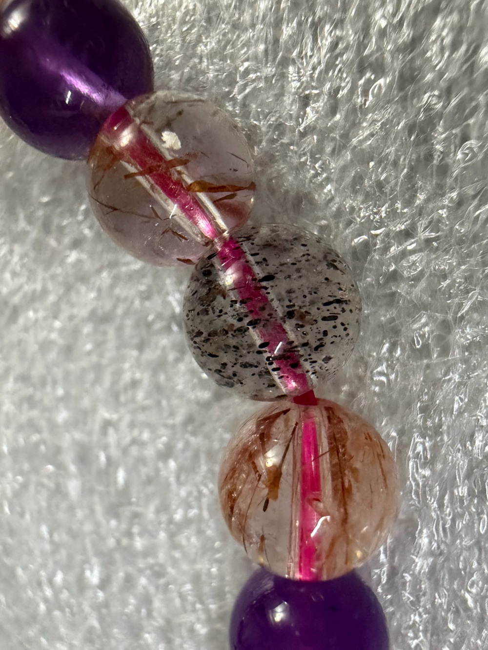 Beautiful 7MM Super Seven Natural Crystal Bracelet
